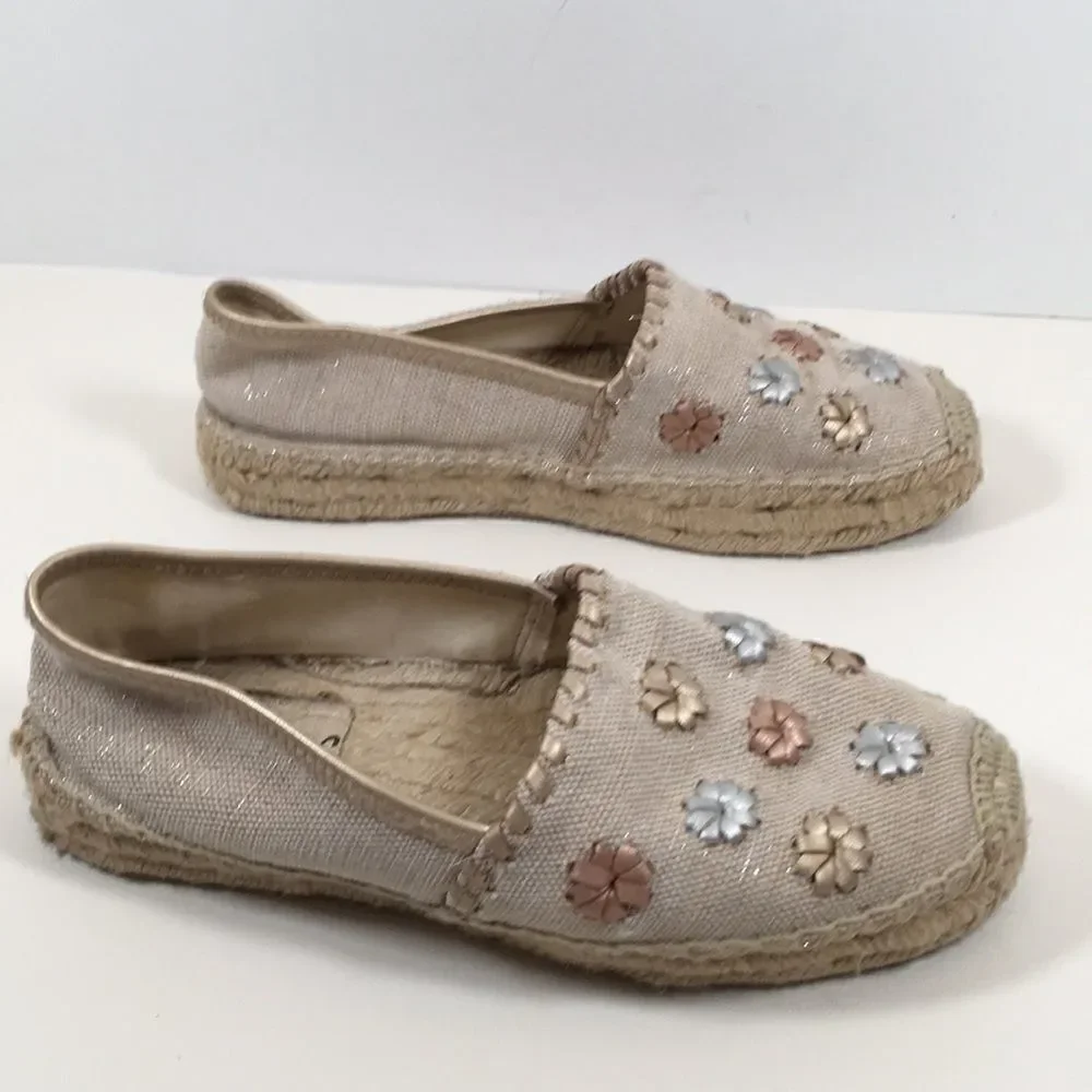 Jack Rogers Palmer Canvas Espadrilles Metallic Size 8
